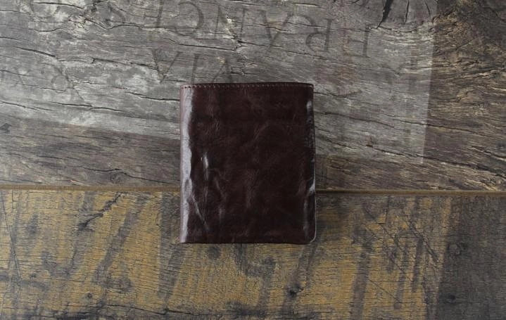 Handmade Genuine Leather Mens Cool Slim Leather Billfod Wallet Men billfold Wallets Bifold for Men