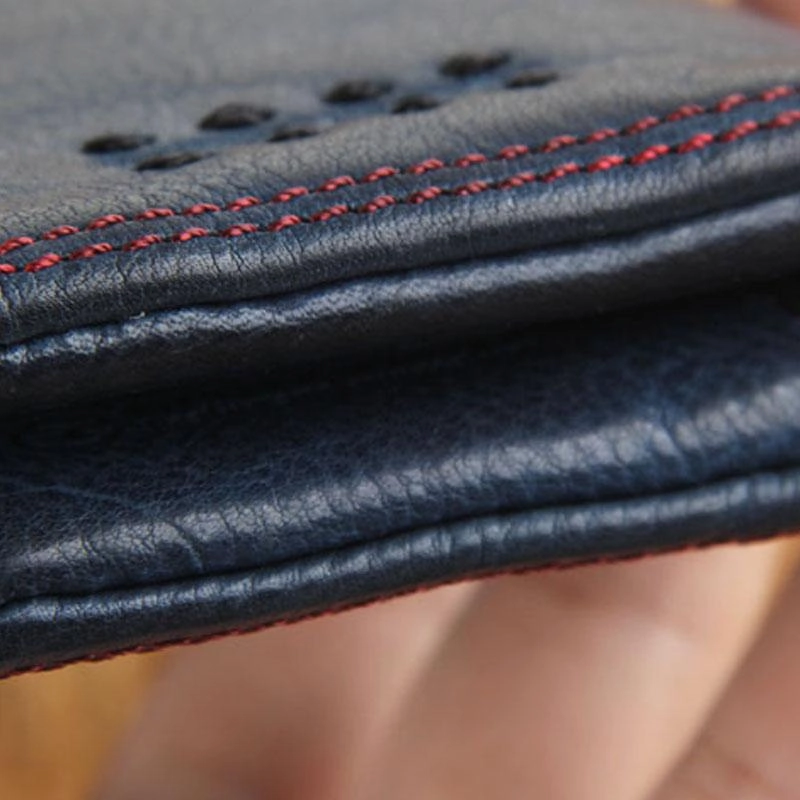 Handmade Genuine Leather Mens Cool Slim Leather billfold Wallet Men Small Wallets Bifold for Men
