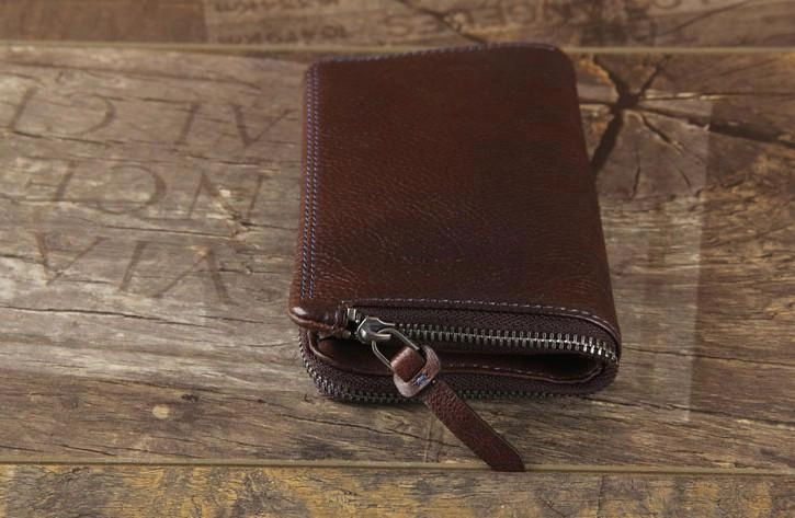 Handmade Genuine Leather Mens Cool Slim Leather billfold Wallet Men Small Wallets Bifold for Men
