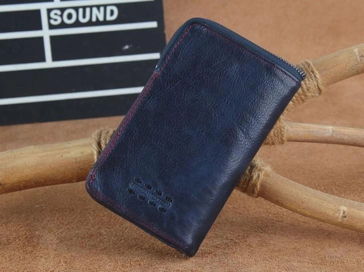 Handmade Genuine Leather Mens Cool Slim Leather billfold Wallet Men Small Wallets Bifold for Men