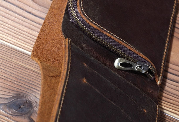 Handmade Genuine Leather Wallet billfold Leather Wallet Bifold Slim Wallet Purse Bag For Mens