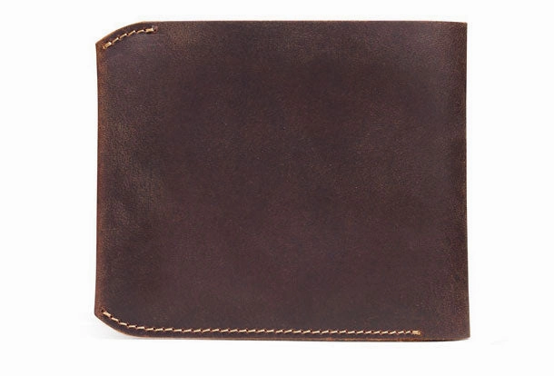 Handmade Genuine Leather Wallet billfold Leather Wallet Bifold Slim Wallet Purse Bag For Mens