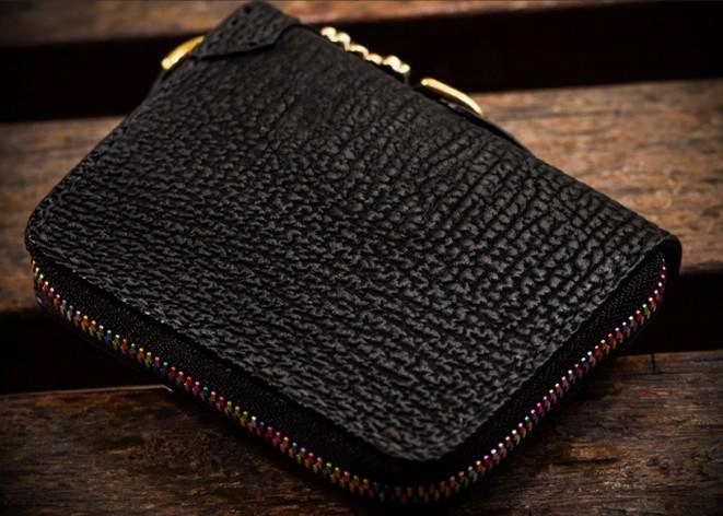 Handmade Leather Biker Wallet Mens Cool Small Chain Wallet billfold Trucker Wallet with Chain