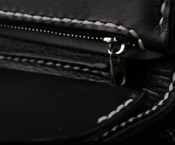 Handmade Leather billfold Mens Chain Biker Wallet Cool Boa Skin Wallet With Chain Wallets for Men