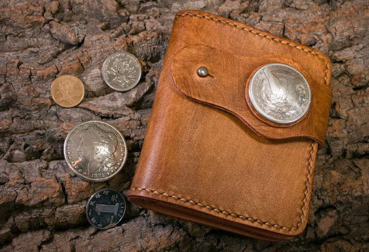 Handmade Leather billfold Mens Chain Biker Wallet Cool Leather Wallet With Chain Wallets for Men
