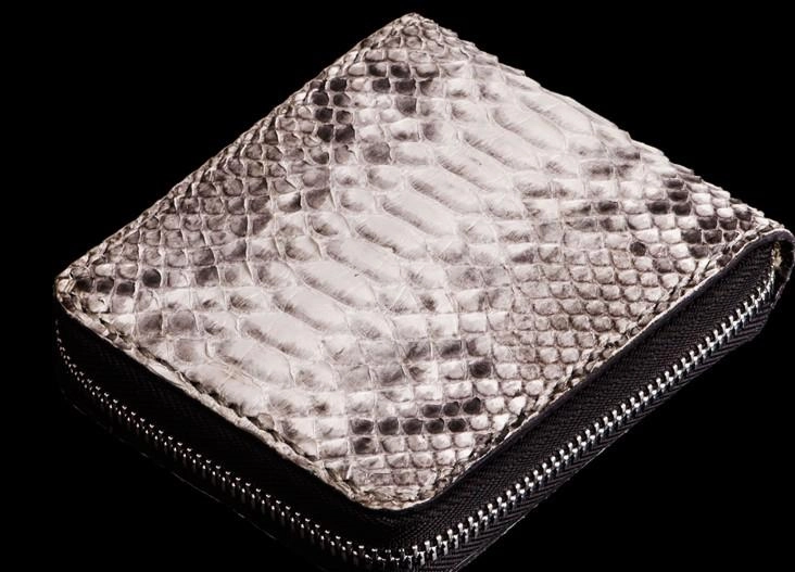 Handmade Leather Boa Skin Mens billfold Wallet Cool Small Wallet Wallet for Men