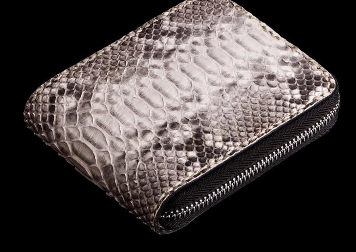 Handmade Leather Boa Skin Mens billfold Wallet Cool Small Wallet Wallet for Men