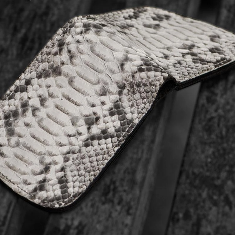 Handmade Leather Boa Skin Tooled Mens billfold Wallet Cool Small Wallet for Men