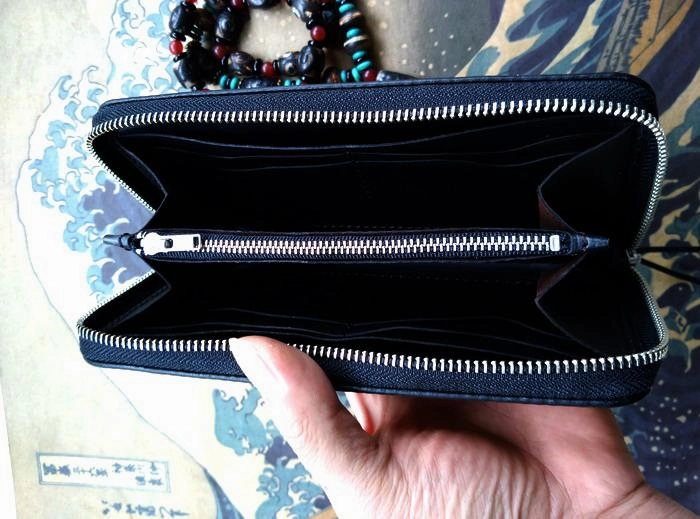 Handmade Leather Chinese Dragon Zipper Mens Long Wallet Clutch Cool Leather Wallet Long Tooled Wallets for Men