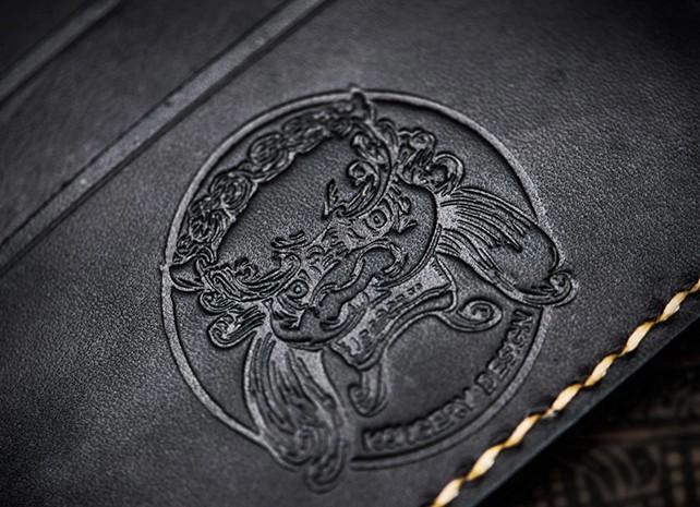 Handmade Leather Mahkla Tooled Mens Small Wallet Cool Leather Wallet billfold Wallet for Men