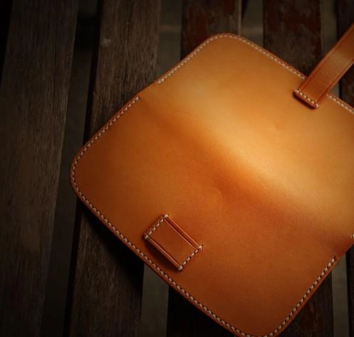Handmade Leather Men Leather Long Wallet Cool Long Wallets for Men