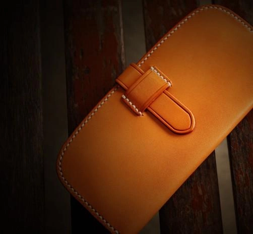 Handmade Leather Men Leather Long Wallet Cool Long Wallets for Men