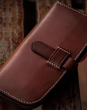 Handmade Leather Men Leather Long Wallet Cool Long Wallets for Men