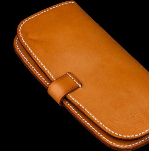 Handmade Leather Men Leather Long Wallet Cool Long Wallets for Men