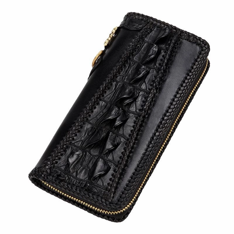 Handmade Leather Mens Biker Chain Wallets Cool Leather Biker Wallets Long Chain Wallet for Men