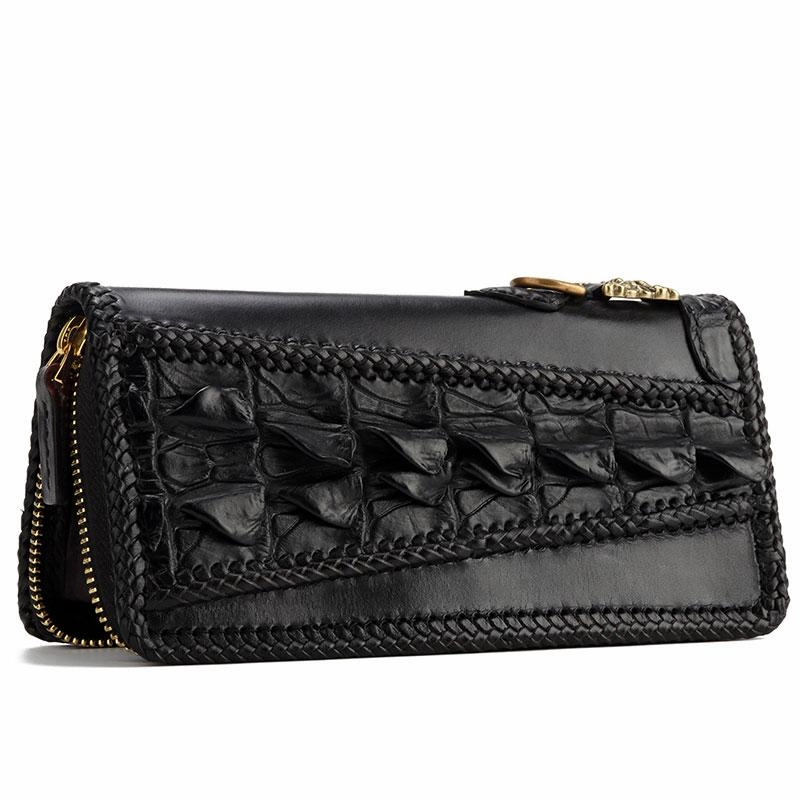 Handmade Leather Mens Biker Chain Wallets Cool Leather Biker Wallets Long Chain Wallet for Men