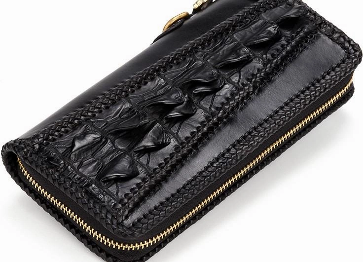 Handmade Leather Mens Biker Chain Wallets Cool Leather Biker Wallets Long Chain Wallet for Men