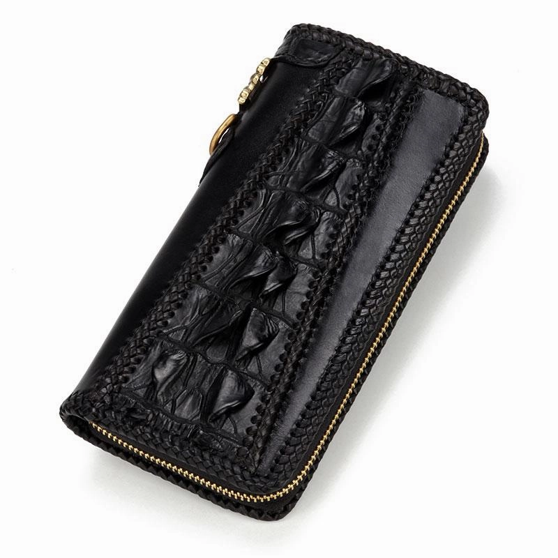 Handmade Leather Mens Biker Chain Wallets Cool Leather Biker Wallets Long Chain Wallet for Men