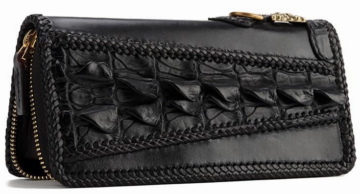Handmade Leather Mens Biker Chain Wallets Cool Leather Biker Wallets Long Chain Wallet for Men