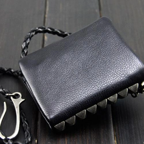 Handmade Leather Mens Chain Biker Wallet Cool Leather Wallet Bifold billfold Wallets