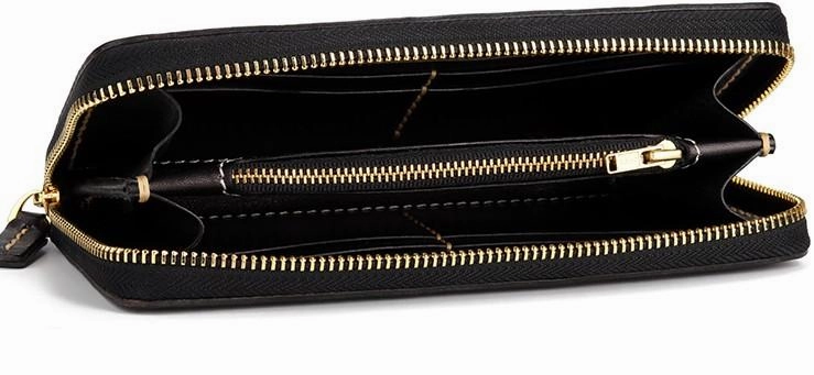 Handmade Leather Mens Chinese Handwriting Biker Chain Wallet Cool Leather Wallet Long Wallets for Men