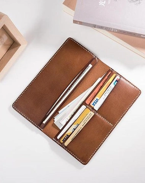 Handmade Leather Mens Clutch Wallet Cool Leather Wallet Long Phone Wallets for Men