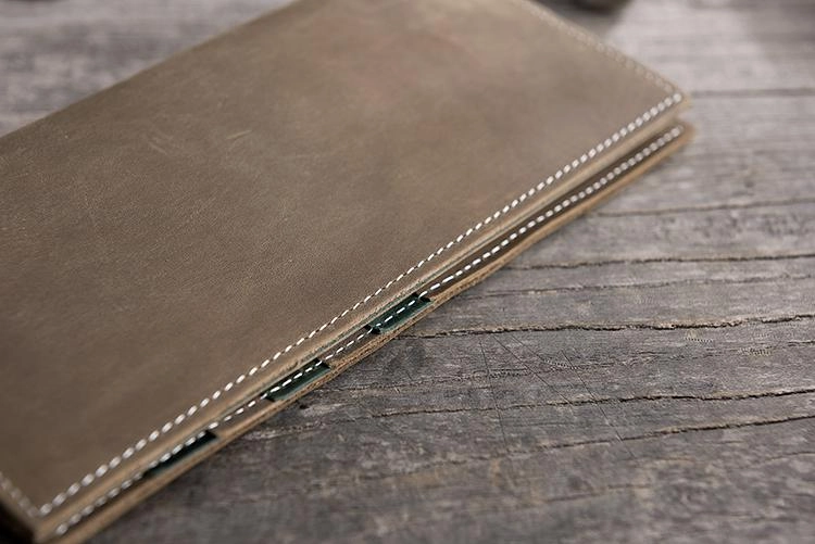 Handmade Leather Mens Clutch Wallet Cool Leather Wallet Long Phone Wallets for Men