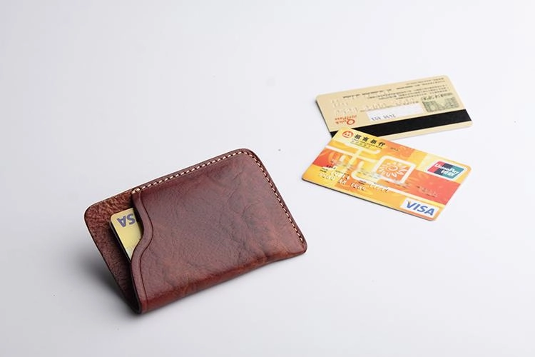 Handmade Leather Mens Cool billfold Wallet Card Holder Small Card Slim Wallets for Men