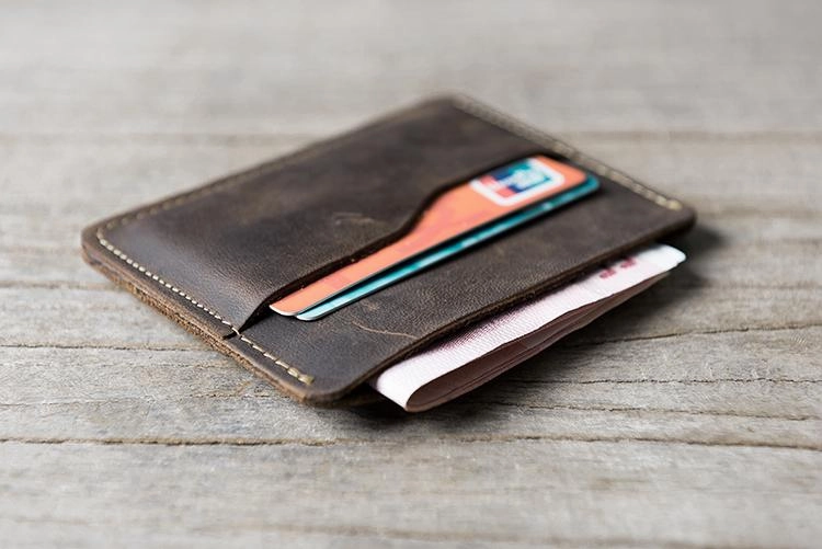 Handmade Leather Mens Cool billfold Wallet Card Holder Small Card Slim Wallets for Men