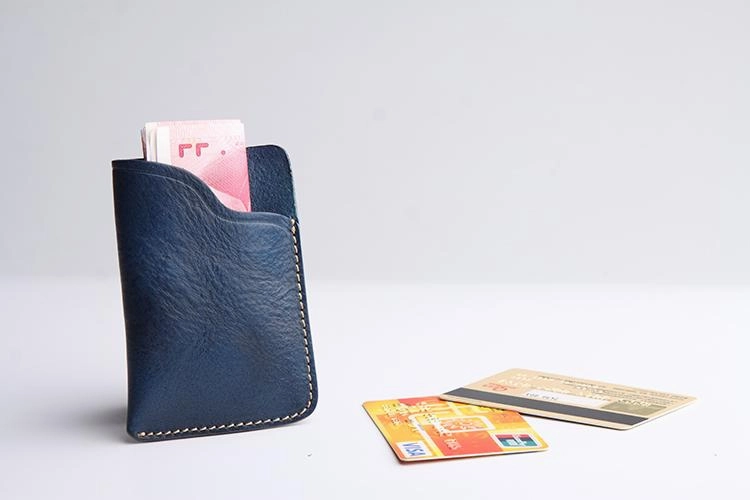 Handmade Leather Mens Cool billfold Wallet Card Holder Small Card Slim Wallets for Men