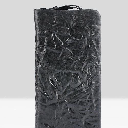 Handmade Leather Mens Cool Long Leather Wallet Zipper Clutch Wallet for Men