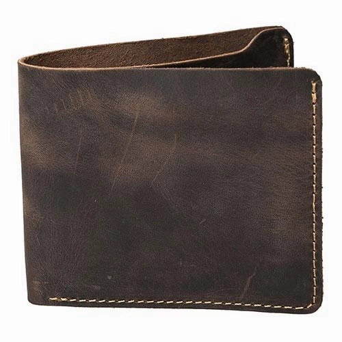 Handmade Leather Mens Cool Slim Leather Wallet Men Small billfold Wallets Bifold for Men