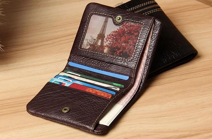 Handmade Leather Mens Small Wallet billfold Bifold Wallet for Men