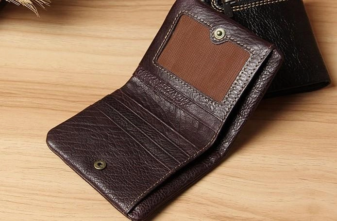 Handmade Leather Mens Small Wallet billfold Bifold Wallet for Men