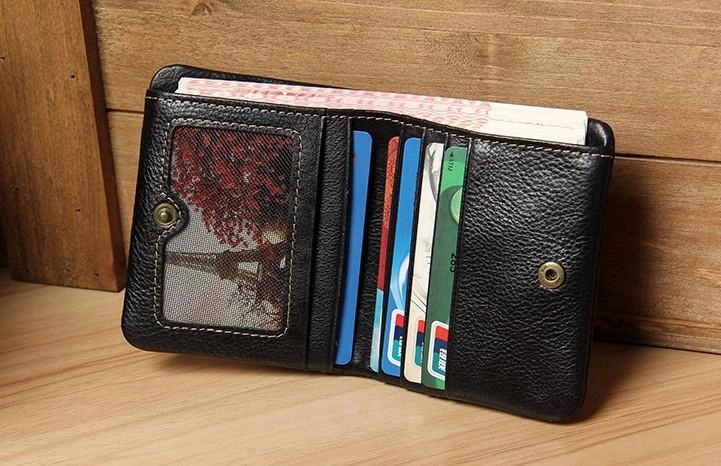 Handmade Leather Mens Small Wallet billfold Bifold Wallet for Men