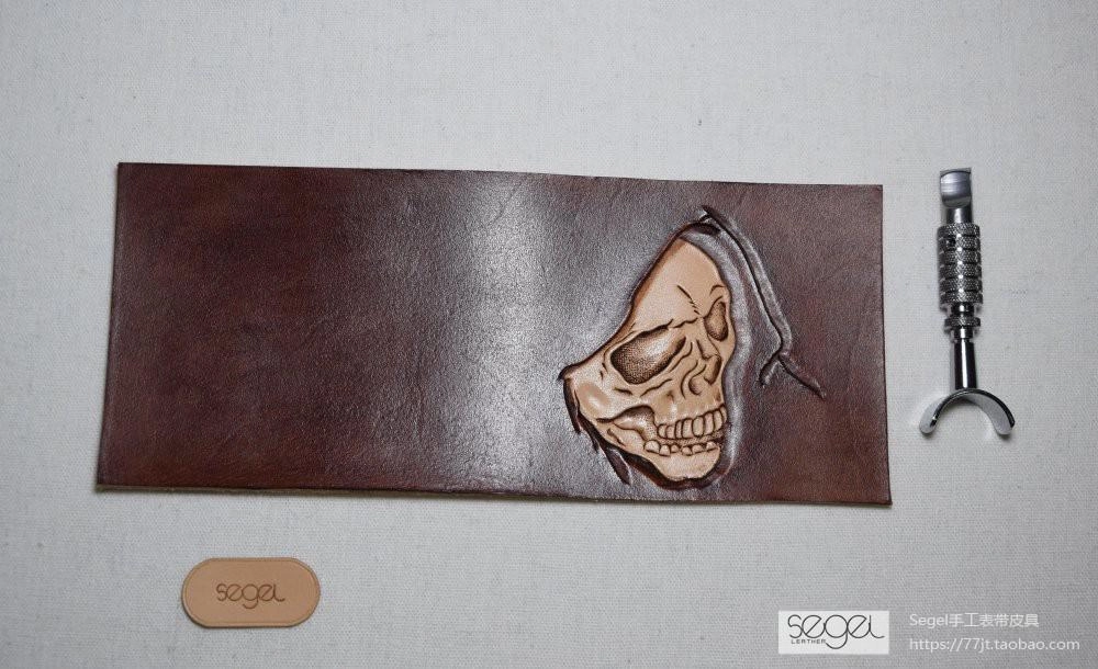 Handmade Leather Skull Death Tooled Mens billfold Wallet Cool Leather Wallet Slim Wallet for Men