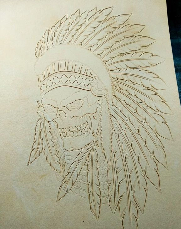 Handmade Leather Skull Indian Mens Chain Wallet Biker Wallet Cool Leather Wallet Long Tooled Wallets for Men