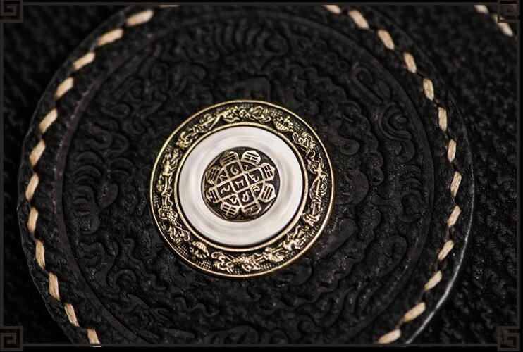 Handmade Leather Tibetan Mens Biker Chain Wallets Cool Leather Wallet Long Chain Wallets for Men