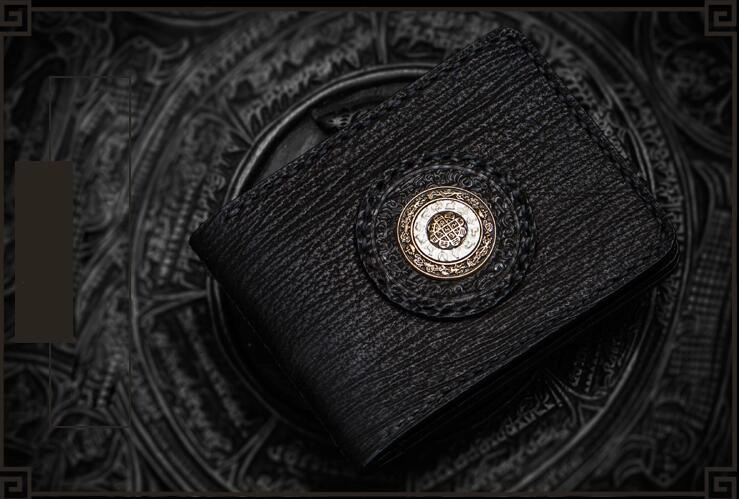 Handmade Leather Tooled Mens billfold Wallet Cool Leather Wallet Slim Wallet for Men