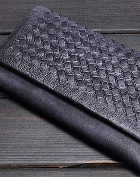 Handmade men long leather wallet men bifold vintage gray long wallet for him