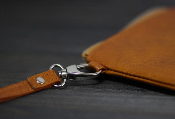 Handmade Men long leather wallet men vintage brown coffee blue wallet for him