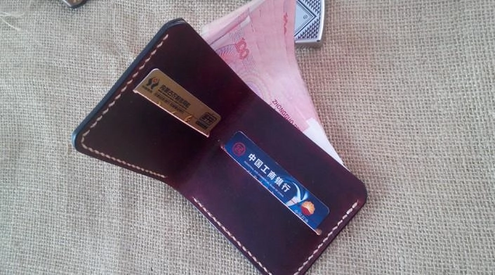 Handmade Vintage Leather Mens Slim Small Wallet Leather billfold Bifold Wallets for Men