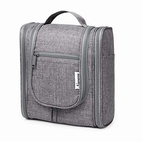 Hanging Travel Toiletry Bag Cosmetic Make up Organizer for Women and Men (Grey)