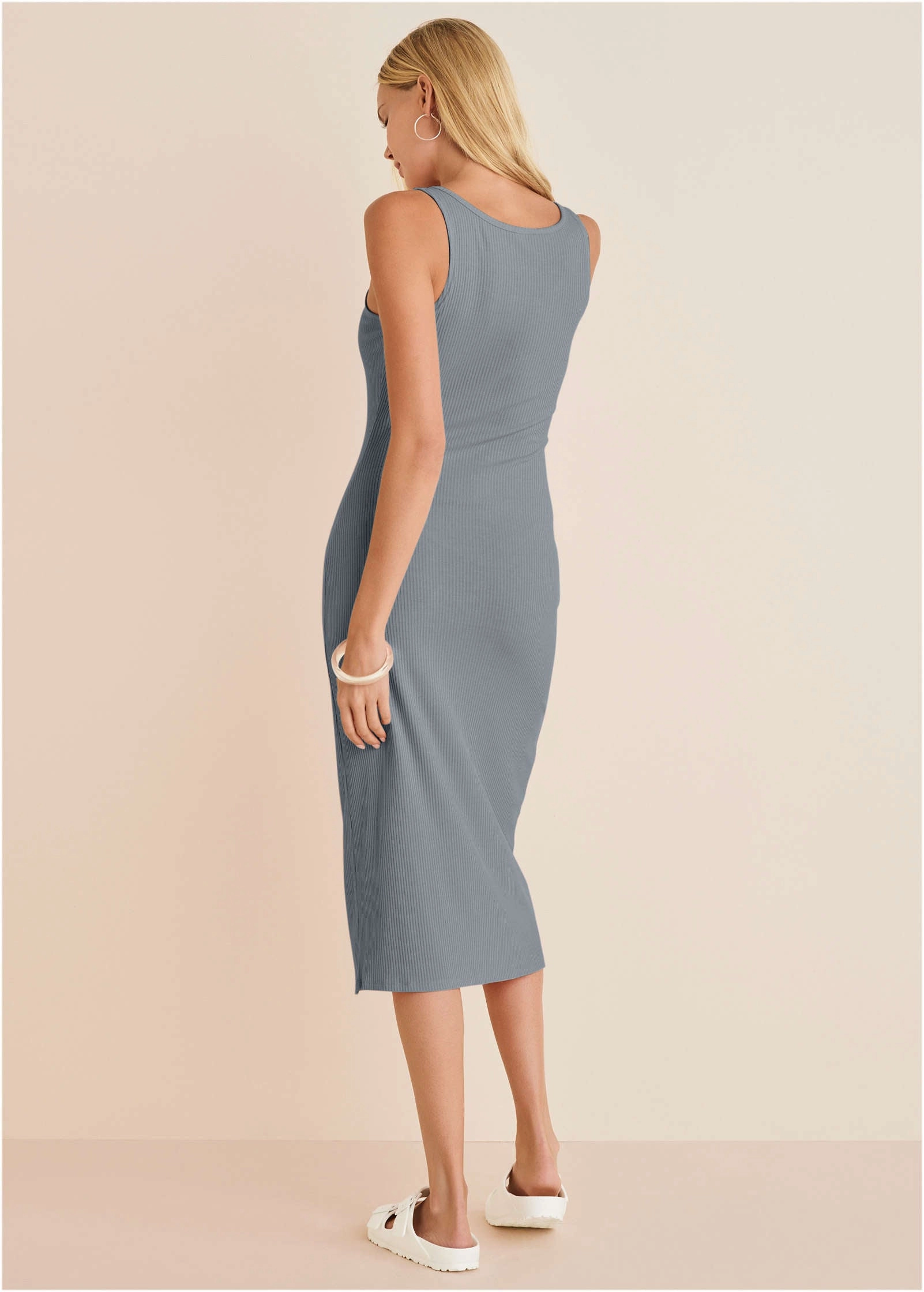 Henley Midi Dress - Seafog