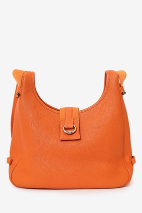 Hermes 2007 Orange Clemence Leather Tsako Bag
