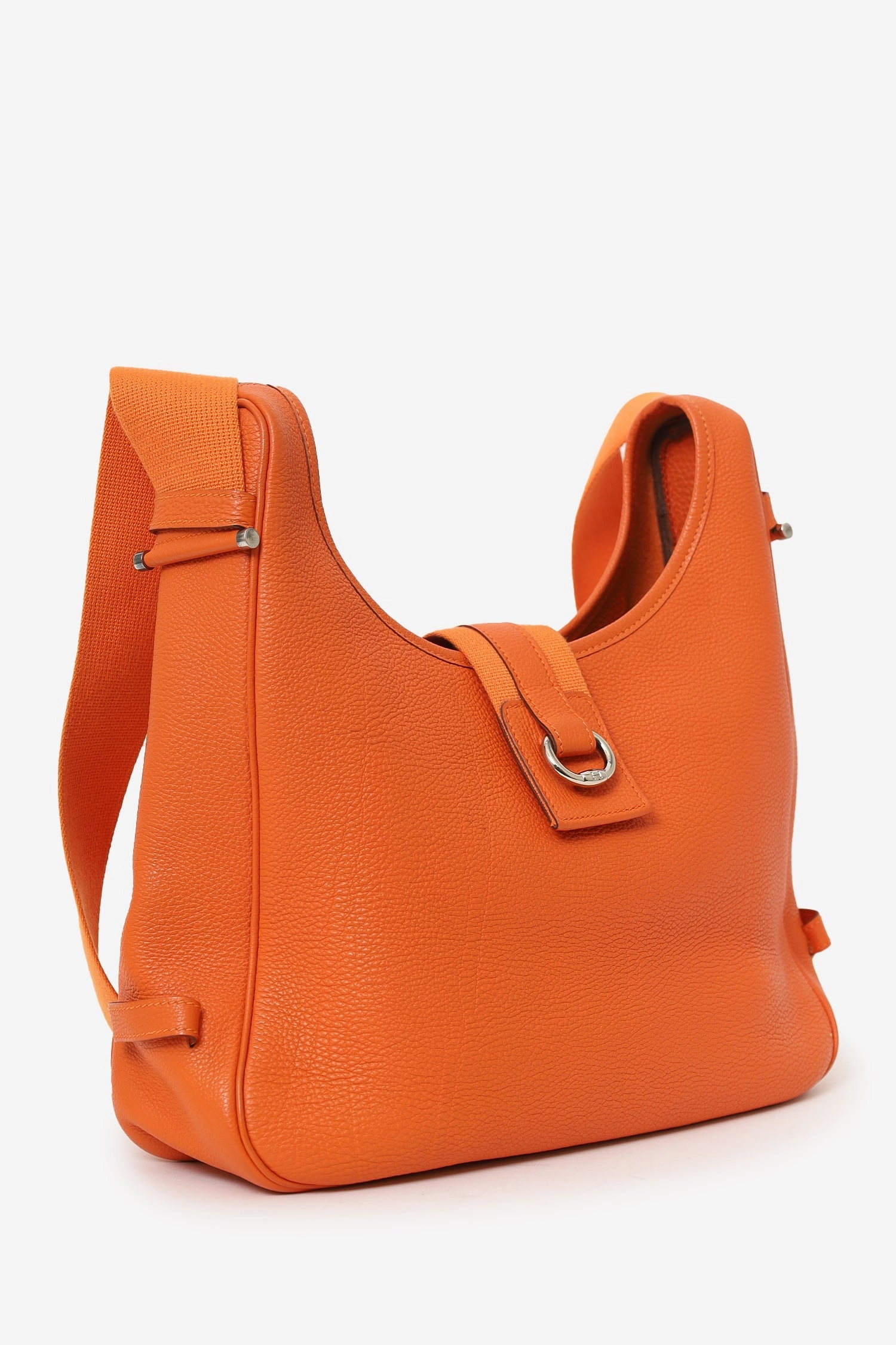Hermes 2007 Orange Clemence Leather Tsako Bag