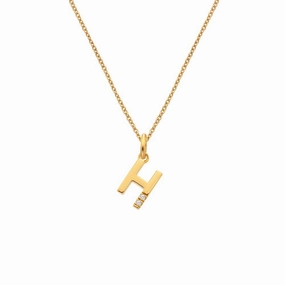 Hot Diamonds Initial H Gold Plated Silver Pendant DP946