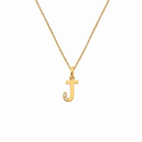 Hot Diamonds Initial J Gold Plated Silver Pendant DP948