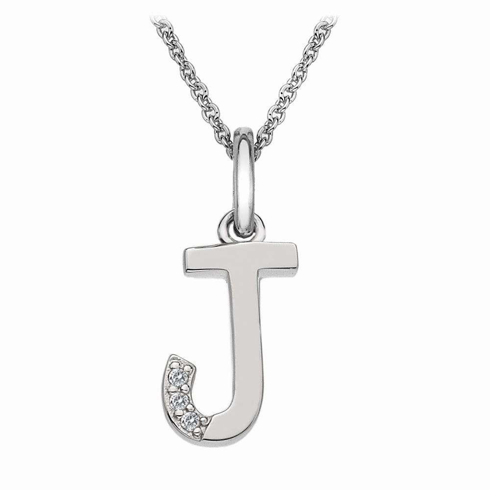 Hot Diamonds Initial J Silver Micro Pendant DP410