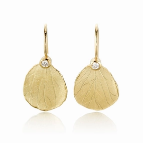 Hydrangea Petal & Diamond Drop Earrings